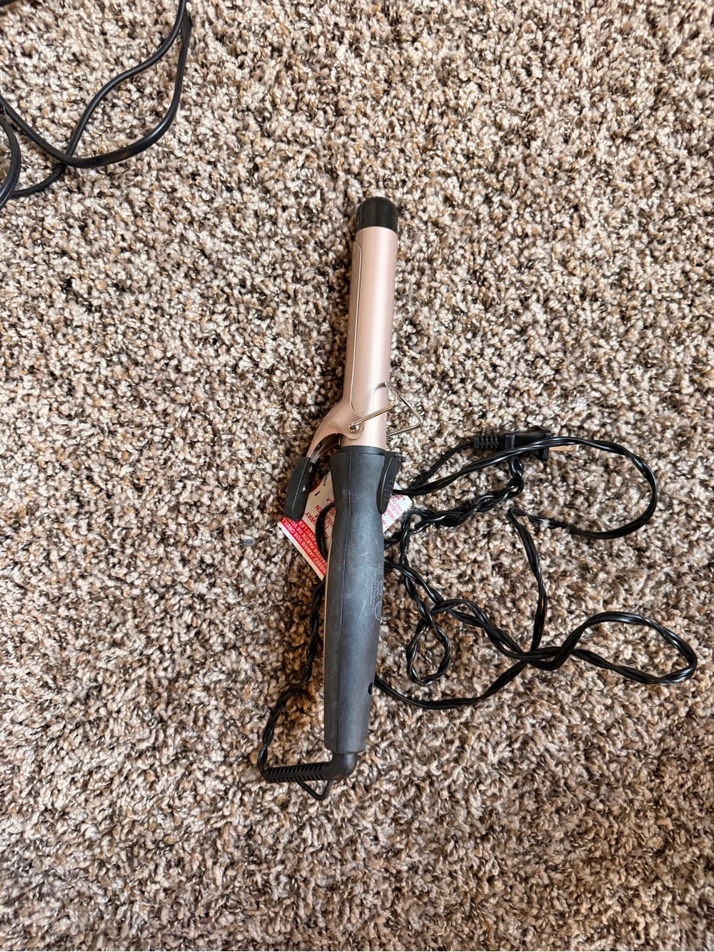 Women’s Rose Gold Curling Iron with Black Handle